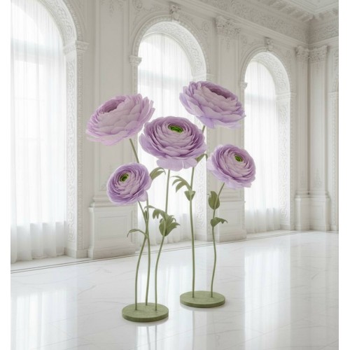 Ростовой цветок из бумаги "Ранункулюс сиреневый"